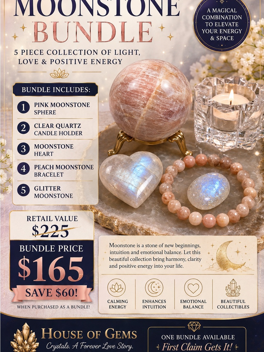Moonstone Bundle - Pink & Peach Moonstone Set